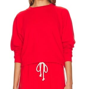 Donni Eco Terry Red Crew Neck Sweatshirt